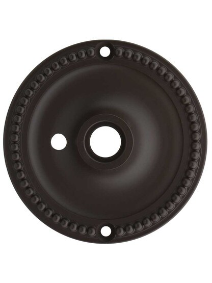 Beaded Brass Rosette for Pre-Drilled Doors - 3 1/4 inch Diameter in Oil-Rubbed Bronze.